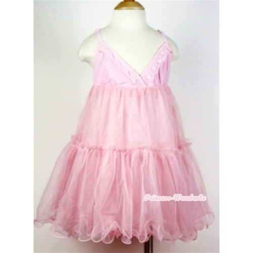 Light Pink Chiffon Elegant Evening Wedding Party Bridesmaid Dress  PD022 